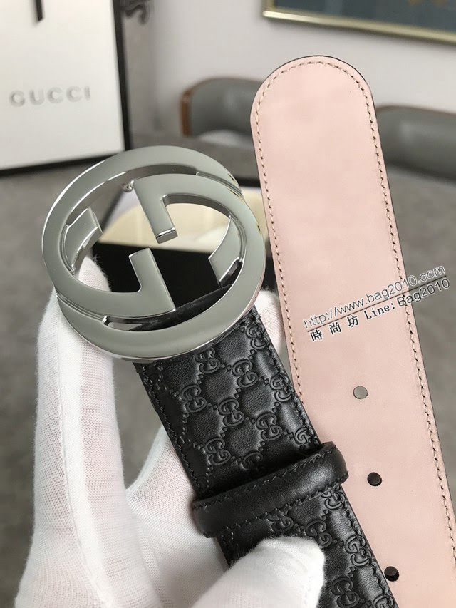 Gucci經典皮帶 古奇雙G拋光腰帶 411924  jjp2068